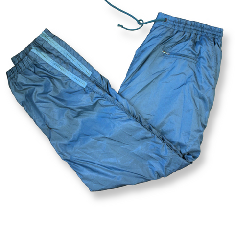 Rare 80s Vintage Track Pants Shiny Turquoise | Size M