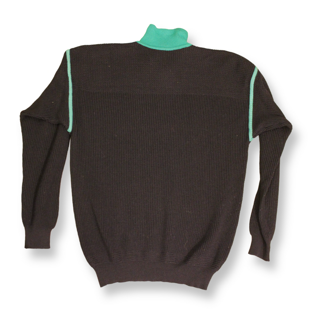 *Vintage Knitted Sweater Black/Green | Size L