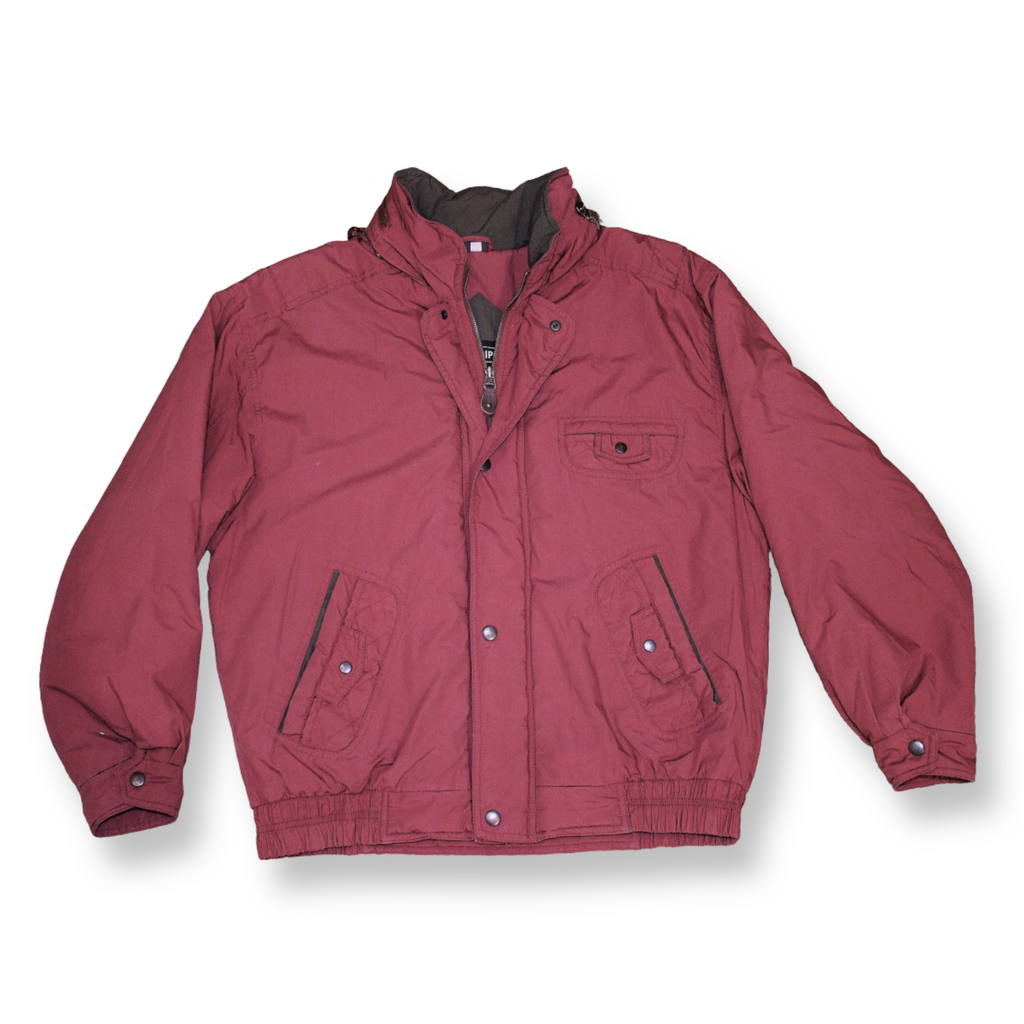 Vintage Bomber Jacket Wine Red | Size M