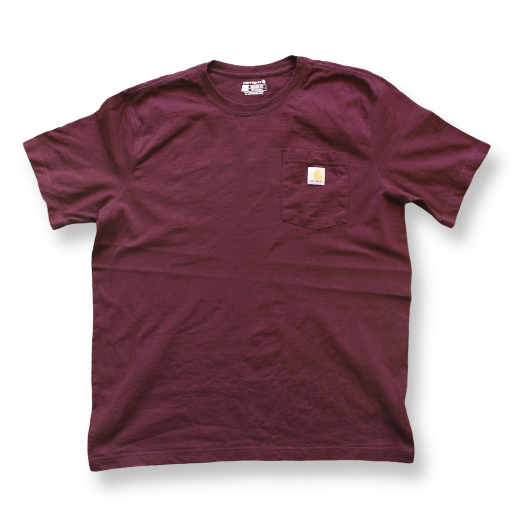 Carhartt Spellout Backprint Logo T-Shirt Dark Red | Size L