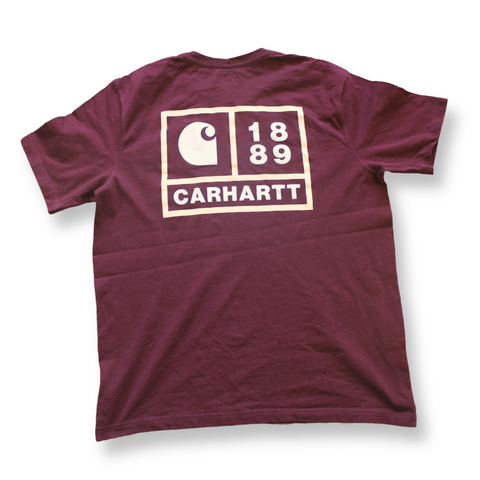 Carhartt Spellout Backprint Logo T-Shirt Dark Red | Size L